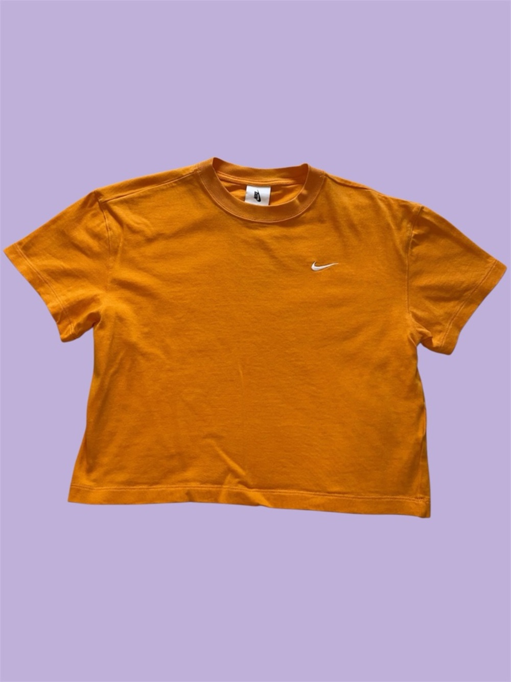 Nike Women's Orange Cotton Crop Top